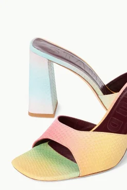 STAUD - SLOANE HEEL SNAKE EMBOSSED MULTI AURA