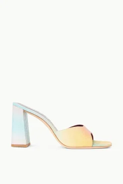 STAUD - SLOANE HEEL SNAKE EMBOSSED MULTI AURA