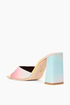 STAUD - SLOANE HEEL SNAKE EMBOSSED MULTI AURA