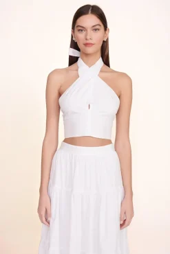STAUD - SMOCKED KAI TOP WHITE