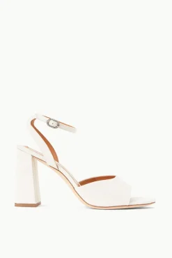 STAUD Bridal Accessories- SOLANGE HEEL GROSGRAIN WHITE