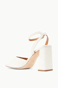STAUD Bridal Accessories- SOLANGE HEEL GROSGRAIN WHITE