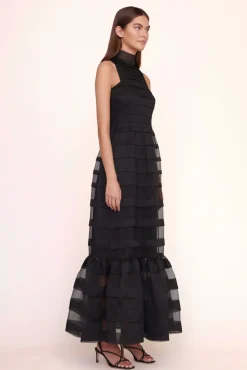 STAUD - SPIRAL DRESS BLACK