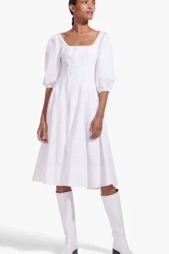 STAUD - SWELLS DRESS WHITE