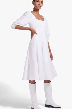 STAUD - SWELLS DRESS WHITE