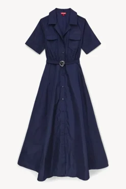 STAUD - SWIRL SHIRT DRESS NAVY