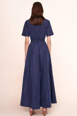STAUD - SWIRL SHIRT DRESS NAVY