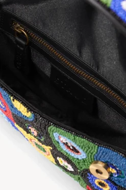 STAUD - TOMMY BEADED BAG BLACK MILLEFIORI