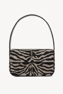 STAUD - TOMMY BEADED BAG BLACK WHITE
