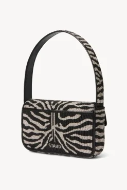 STAUD - TOMMY BEADED BAG BLACK WHITE