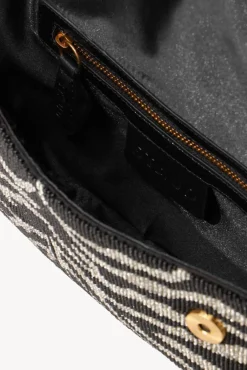 STAUD - TOMMY BEADED BAG BLACK WHITE