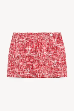 STAUD - TOUR SKIRT PAPAYA CROSSHATCH