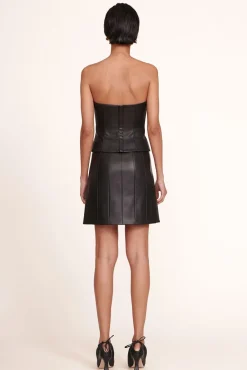 STAUD - TRACING TOP BLACK VEGAN LEATHER