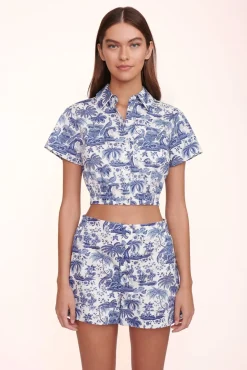 STAUD - TRANSIT TOP BLUE TOILE