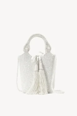 STAUD Bridal Accessories- ZOE BEADED BAG CREAM SWIRL