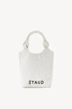 STAUD Bridal Accessories- ZOE BEADED BAG CREAM SWIRL