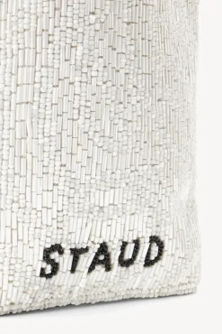STAUD - ZOE BEADED BAG CREAM SWIRL