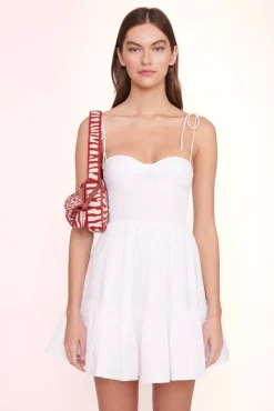 STAUD -TOMMY BEADED BAG - SCARLET WHITE