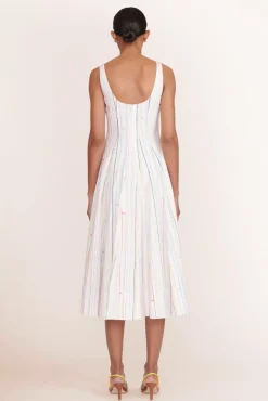 STAUD -WELLS DRESS - MULTI STRIPE